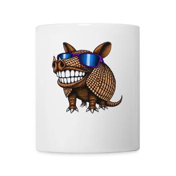 Cool Armadillo Lunettes de soleil d’été - Mug blanc - blanc - Devant