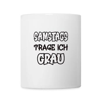 Saturdays I wear gray Saying Color gray - Mug - white - Front