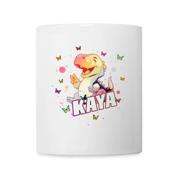 KAYA - Beautiful GIRL Name with Cute DINO - Mug - white - Front