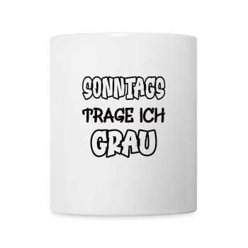 Le dimanche, je porte du gris Dire Couleur gris - Mug blanc - blanc - Devant
