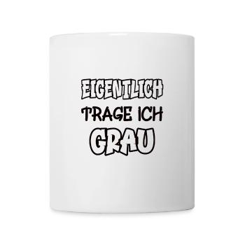 En fait, je porte du gris en disant couleur grise - Mug blanc - blanc - Devant
