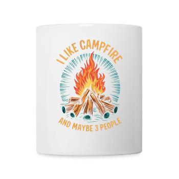 Amateur de feu de camp Drôle Introverti Camping en plein air - Mug blanc - blanc - Devant