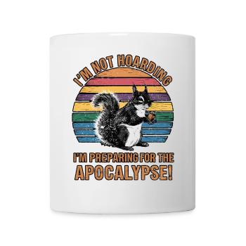 Lustiges Eichhörnchen Retro Horten Humor Überleben - Tasse - Weiß - Vorne