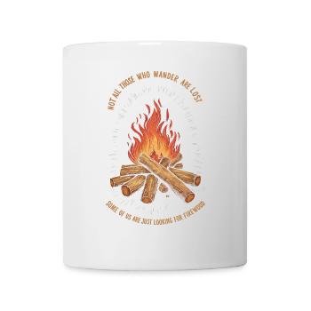 Lustiger Wanderer Zitat Lagerfeuer Brennholz Im Freien - Tasse - Weiß - Vorne