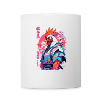 Hahn Yokai Vaporwave Aesthetic Samurai Kunst - Tasse - Weiß - Vorne