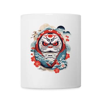 Japanischer Daruma Aesthetic Yokai Vintage - Tasse - Weiß - Vorne