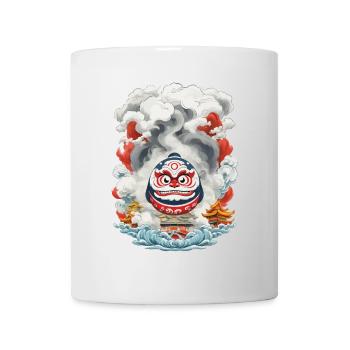 Japanischer Daruma Ästhetik Yokai Vintage - Tasse - Weiß - Vorne
