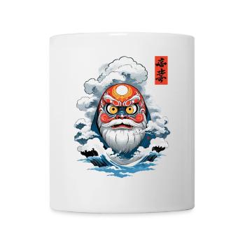Japanese Daruma Aesthetic Vintage Yokai - Mug - white - Front