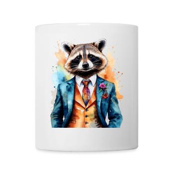 Costume de raton laveur Imprimé de conception d’animaux colorés - Mug blanc - blanc - Devant