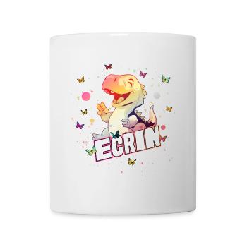 ECRIN - Beau nom de FILLE avec mignon DINO - Mug blanc - blanc - Devant