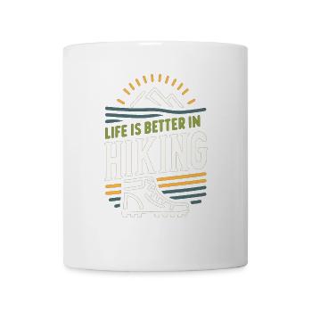 Das Leben ist besser in Wanderschuhen - Tasse - Weiß - Vorne