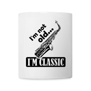 klassische Musik Sprüche lustig Saxophon Sax Logo - Tasse - Weiß - Vorne