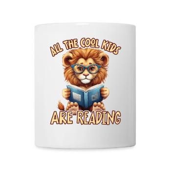 Alle Coolen Kids Lesen Löwe - Tasse - Weiß - Vorne