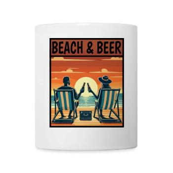Beach & Beer Sunset Relaxation Couple Vacation - Mug - white - Front