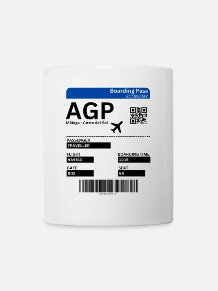 Málaga Flugticket Andalusien Spanien Urlaub Malaga - Tasse - Weiß