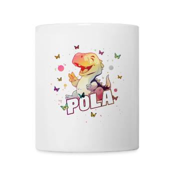 POLA - Beautiful GIRL name with cute DINO - Mug - white - Front