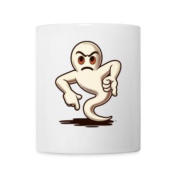 Cool Ghost Gives Thumbs Down Funny Halloween - Mug - white - Front