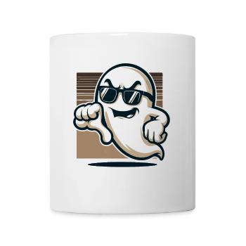 Cool Ghost Gives Thumbs Down Funny Halloween - Mug - white - Front