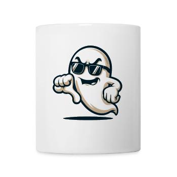 Cool Ghost Gives Thumbs Down Funny Halloween - Mug - white - Front