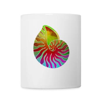 Coquillage violet vert rouge - Mug blanc - blanc - Devant