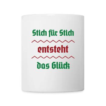 Point par point, le bonheur surgit - Mug blanc - blanc - Devant