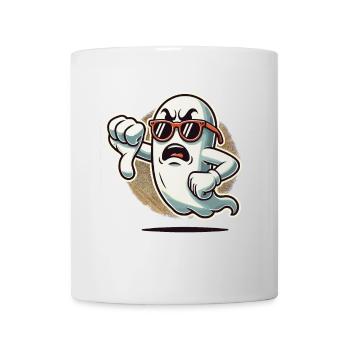 Cool Ghost gives thumbs down Halloween ghost - Mug - white - Front