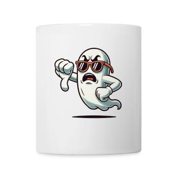 Cool Ghost Gives Thumbs Down Funny Halloween - Mug - white - Front