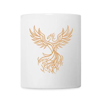 Phénix mythique oiseau de feu ascendant Art tribal - Mug blanc - blanc - Devant