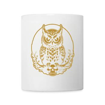 Mystic Owl Sitting on a Skull - Mug - white - Front