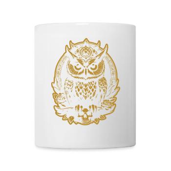 Mystic Owl Sitting on a Skull - Mug - white - Front