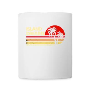 Island Dreams Vintage Sunset Palm Trees Retro Tee - Mug - white - Front