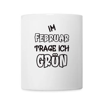 In February I wear green saying color green - Mug - white - Front