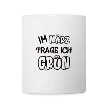 In March I wear green saying color green - Mug - white - Front