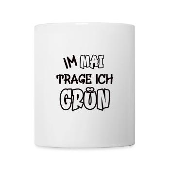In May I wear green saying color green - Mug - white - Front