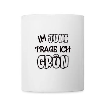 In June I wear green saying color green - Mug - white - Front