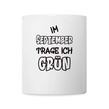 In September I wear green saying color green - Mug - white - Front