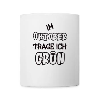 In October I wear green saying color green - Mug - white - Front