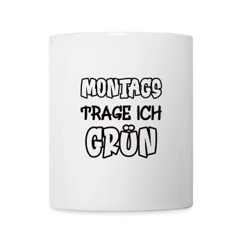 Mondays I wear green Saying Color green - Mug - white - Front