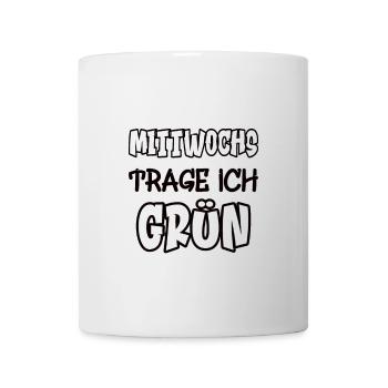 Le mercredi je porte du vert Dire Couleur vert - Mug blanc - blanc - Devant