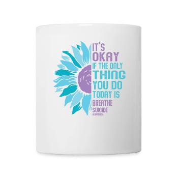 Warrior for Mental Health Purple and Turquoise - Mug - white - Front