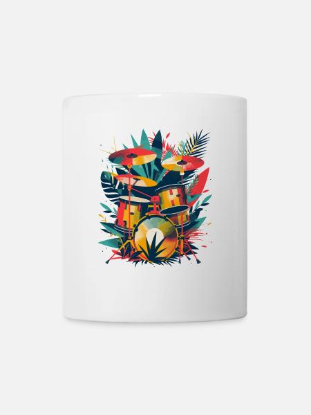 Drum Set Illustration - Tasse - Weiß