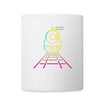 Eisenbahn Cartoon Stil - Tasse - Weiß - Vorne