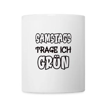 Saturdays I wear green Saying Color green - Mug - white - Front