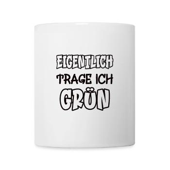 Actually, I'm wearing green saying color green - Mug - white - Front