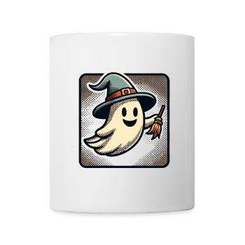 Funny Witch Ghost Witches Broom Halloween Party - Mug - white - Front