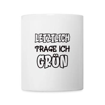 In the end, I wear green Saying Color green - Mug - white - Front