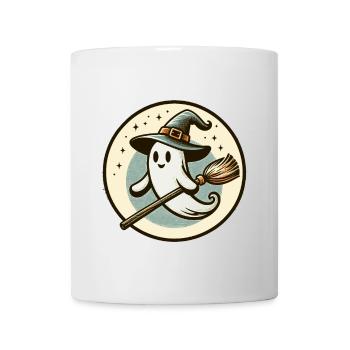 Funny Witch Spirit Witch Broom Vintage Art Style - Mug - white - Front