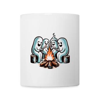 Funny Halloween ghosts at the campfire - Mug - white - Front