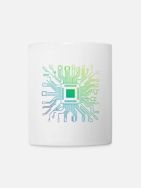 Colorful Computer Circuit Board Tech Electronic - Mug - white