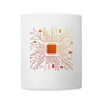 Carte mère d’ordinateur technique Micropuce abstraite - Mug blanc - blanc - Devant